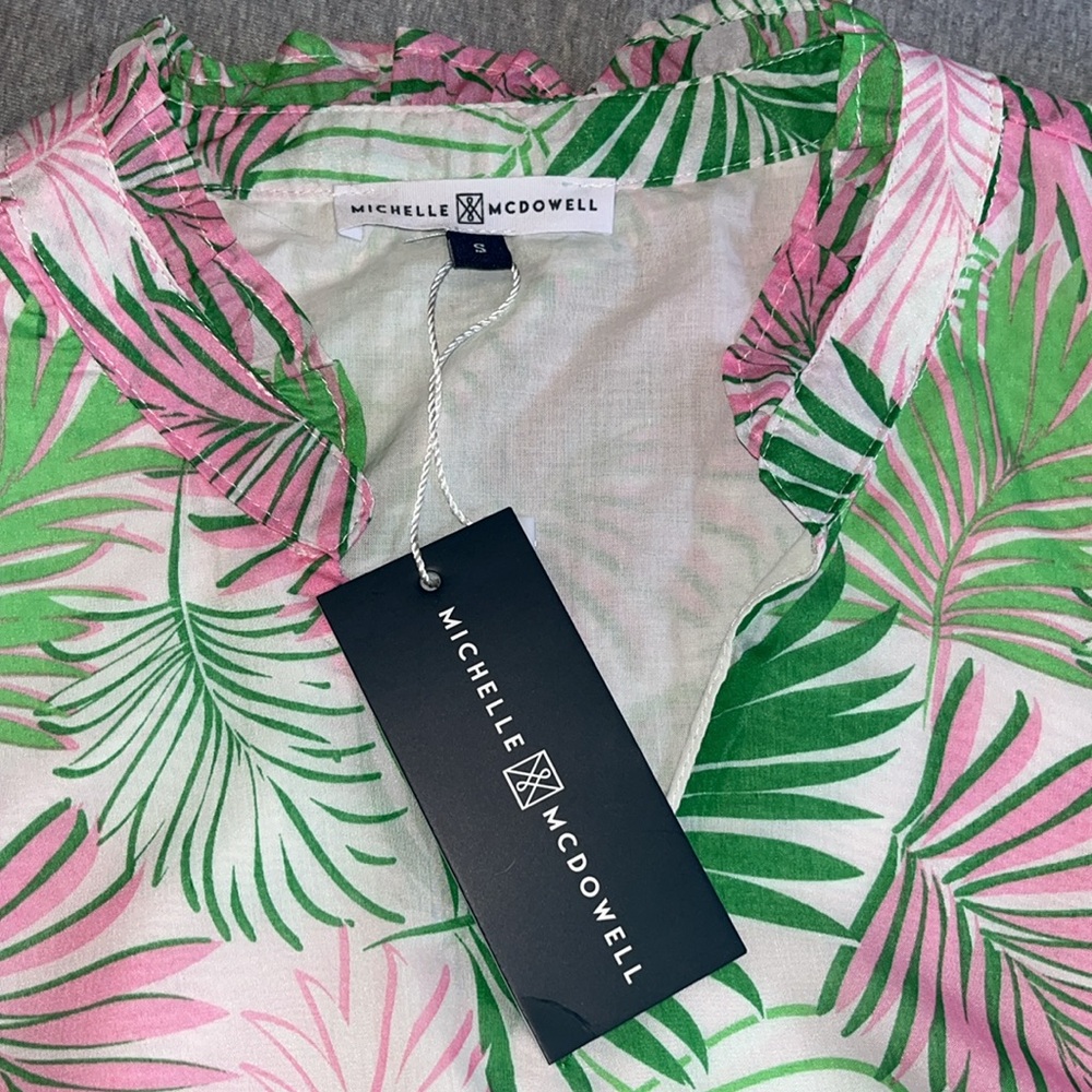 NWT Pink and Green Summer Blouse - Picture 4 of 6